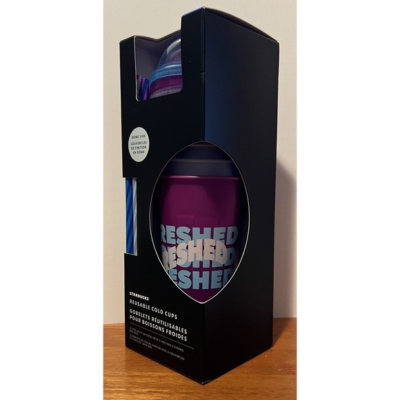 Starbucks Summer 2024 Printed Dome Lid Reusable Plastic Cold Cups Box Set x5 - Picture 2 of 6